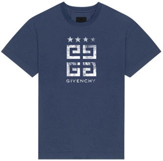 Givenchy 4G Sterren Print T-shirt Givenchy , Blue , Heren - M,S