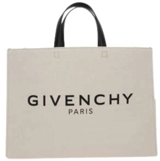 Givenchy Beige Canvas Tote Tas met Logo Print Givenchy , Beige , Dames - ONE Size