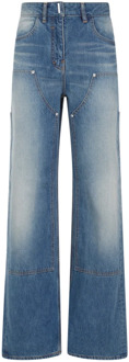 Givenchy Blauwe Distressed Katoenen Jeans Givenchy , Blue , Dames - W26,W25