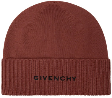 Givenchy Bruine Wol Geribbelde Randen Hoed Givenchy , Brown , Heren - ONE Size