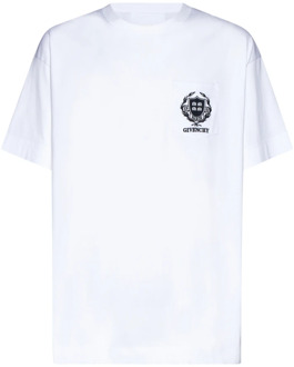 Givenchy Casual T-shirt met korte mouwen en zak Givenchy , White , Heren - 2Xl,Xl,L,M,S