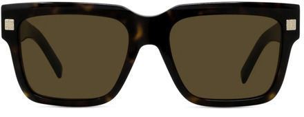 Givenchy Donker Havana Vierkante Zonnebril Givenchy , Brown , Dames - ONE Size