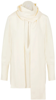 Givenchy Foulard Blouse Roomwit Givenchy , Beige , Dames - 2XS