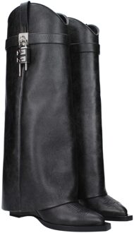 Givenchy Hoge Leren Decoratieve Laarzen Zwart