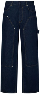 Givenchy Indigo Blauwe Carpenter Jeans met Metalen Klinknagels Givenchy , Blue , Heren - W32