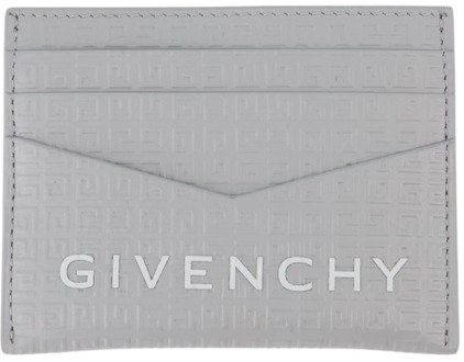 Givenchy Leren Kaarthouder 4G Print Givenchy , Gray , Heren - ONE Size