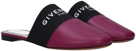 Givenchy Logo Band Leren Sandalen Paars
