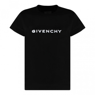 Givenchy Logo Print Katoenen T-Shirt Givenchy , Black , Heren - L