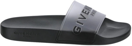 Givenchy Logo reliëf slippers voor vrouwen Givenchy , Black , Dames - 37 Eu,36 EU