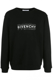 Givenchy Logo Sweatshirt - Zwart Ronde Hals Lange Mouw Givenchy , Black , Heren - L,M,S,Xs