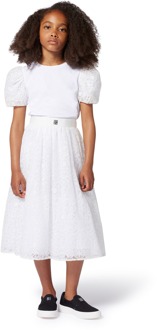 Givenchy Meisjes Logo Tule Rok in Wit