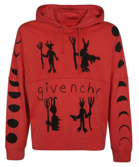 Givenchy Rode Katoenen Sweatshirt met Capuchon Givenchy , Red , Heren