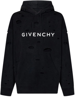 Givenchy Vernietigd-effect Zwarte Hoodie Givenchy , Black , Heren - L,M,S,Xs