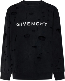 Givenchy Vernietigde Zwarte Sweatshirt Givenchy , Black , Heren - M,S,Xs