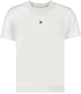 Givenchy Witte 4G Logo Geborduurde T-shirt Givenchy , White , Heren - Xl,L,S