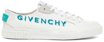Givenchy Witte Canvas Sneakers voor Heren Givenchy , White , Heren - 39 1/2 EU