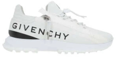 Givenchy Witte lage leren sneakers met logo print Givenchy , White , Heren - 43 1/2 Eu,44 Eu,43 EU