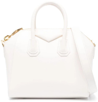 Givenchy Witte Leren Handtas met Gouden Hardware en Iconisch Logo Givenchy , White , Dames - ONE Size