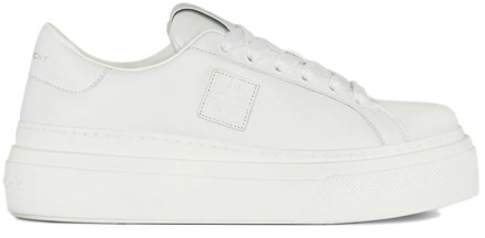 Givenchy Witte Leren Sneakers met 4G Patch Givenchy , White , Dames - 38 1/2 EU