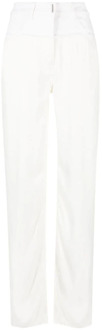 Givenchy Witte Oversize Denim Jeans met Satijnen Effect Givenchy , White , Dames - W26