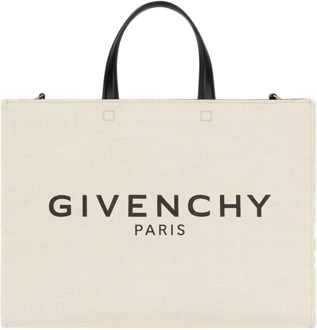 Givenchy Witte Tote Tas met Handtekening Print Givenchy , White , Dames - ONE Size