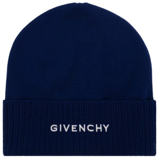 Givenchy Wollen Logo Hoed Givenchy , Blue , Unisex - ONE Size