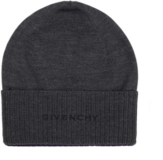Givenchy Wollen Logo Hoed Givenchy , Gray , Heren - ONE Size