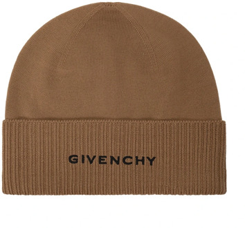 Givenchy Wollen Logo Hoed voor Vrouwen Givenchy , Beige , Heren - ONE Size
