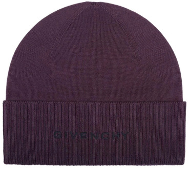 Givenchy Wollen Logo Hoed voor Vrouwen Givenchy , Purple , Unisex - ONE Size