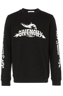 Givenchy Zwart Logo Sweatshirt Ronde Hals Lange Mouw Givenchy , Black , Heren