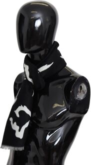 Givenchy Zwart Wit Wool Unissex Winter Warm SCARF Wrap Heren sjaal - maat Zwart/wit
