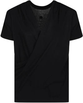 Givenchy Zwarte Gedrapeerde T-shirt Givenchy , Black , Dames - M,S