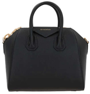 Givenchy Zwarte gehamerde leren handtas met gouden hardware en afneembare kettingriem Givenchy , Black , Dames - ONE Size