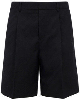 Givenchy Zwarte Gestreepte Wollen Shorts voor Heren Givenchy , Black , Heren - M