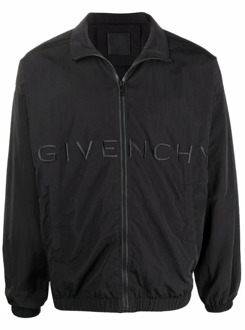 Givenchy Zwarte Jas met Logo Detail Givenchy , Black , Heren - Xl,L