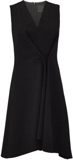 Givenchy Zwarte jurk met knoopdetails en geplooid effect Givenchy , Black , Dames - S,Xs