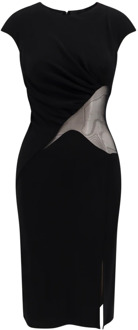 Givenchy Zwarte jurk met korte mouwen en voorste split Givenchy , Black , Dames - S,Xs