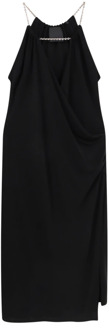 Givenchy Zwarte jurk met V-hals en metalen detail Givenchy , Black , Dames - S,Xs