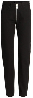 Givenchy Zwarte Katoenen Denim Jeans met Moto Rits Detail Givenchy , Black , Dames - W28,W26,W27