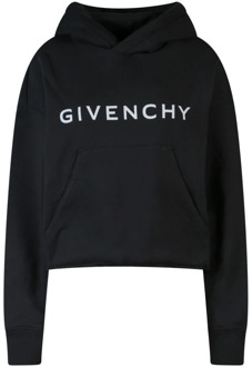 Givenchy Zwarte Katoenen Hoodie met Rafelende Onderkant Givenchy , Black , Dames - L,M,S,Xs
