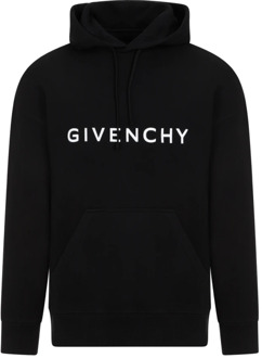 Givenchy Zwarte Katoenen Hoodie Sweatshirt Ss24 Givenchy , Black , Heren - Xl,L,M,S
