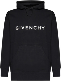 Givenchy Zwarte Katoenen Logo Sweatshirt met Capuchon Givenchy , Black , Heren - Xl,L,M