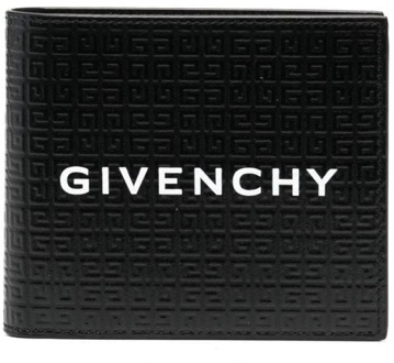 Givenchy Zwarte Logo-geëmbosseerde Leren Portemonnee Givenchy , Black , Heren - ONE Size
