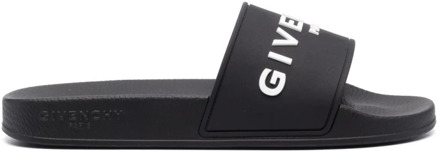 Givenchy Zwarte Logo Slides met Gevormd Voetbed Givenchy , Black , Heren - 40 Eu,41 Eu,43 Eu,42 EU