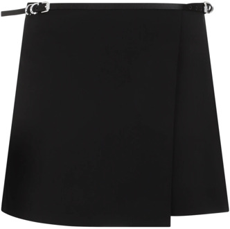 Givenchy Zwarte Mini Wrap Rok Givenchy , Black , Dames - Xs,2Xs
