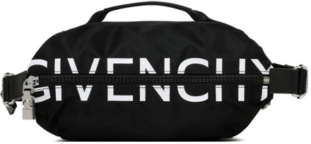 Givenchy Zwarte nylon schoudertas met gladde leren details Givenchy , Black , Heren - ONE Size