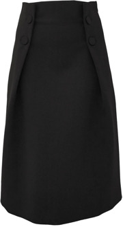 Givenchy Zwarte rok met knoop- en plooidetail Givenchy , Black , Dames - S,2Xs