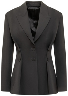 Givenchy Zwarte single-breasted blazer met V-hals Givenchy , Black , Dames
