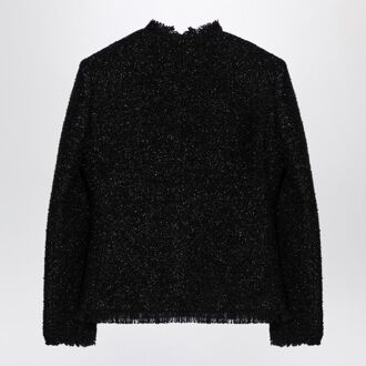 Givenchy Zwarte Tweed En Lurex Jas - EU 38 / UK 10