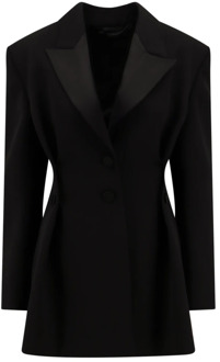 Givenchy Zwarte Wollen Blazer met Satijnen Revers Givenchy , Black , Dames - XS